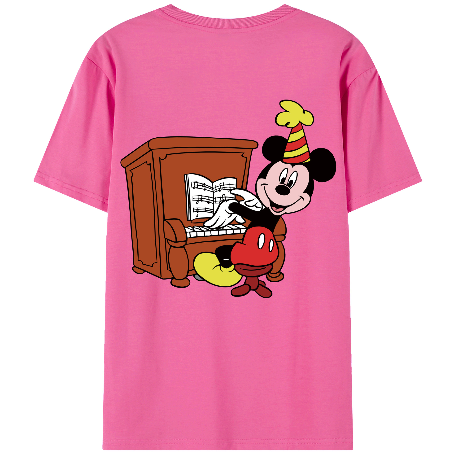 （画像用） ミッキーマウス Mickey Mouse レディース半袖Tシャツ(バックプリント)